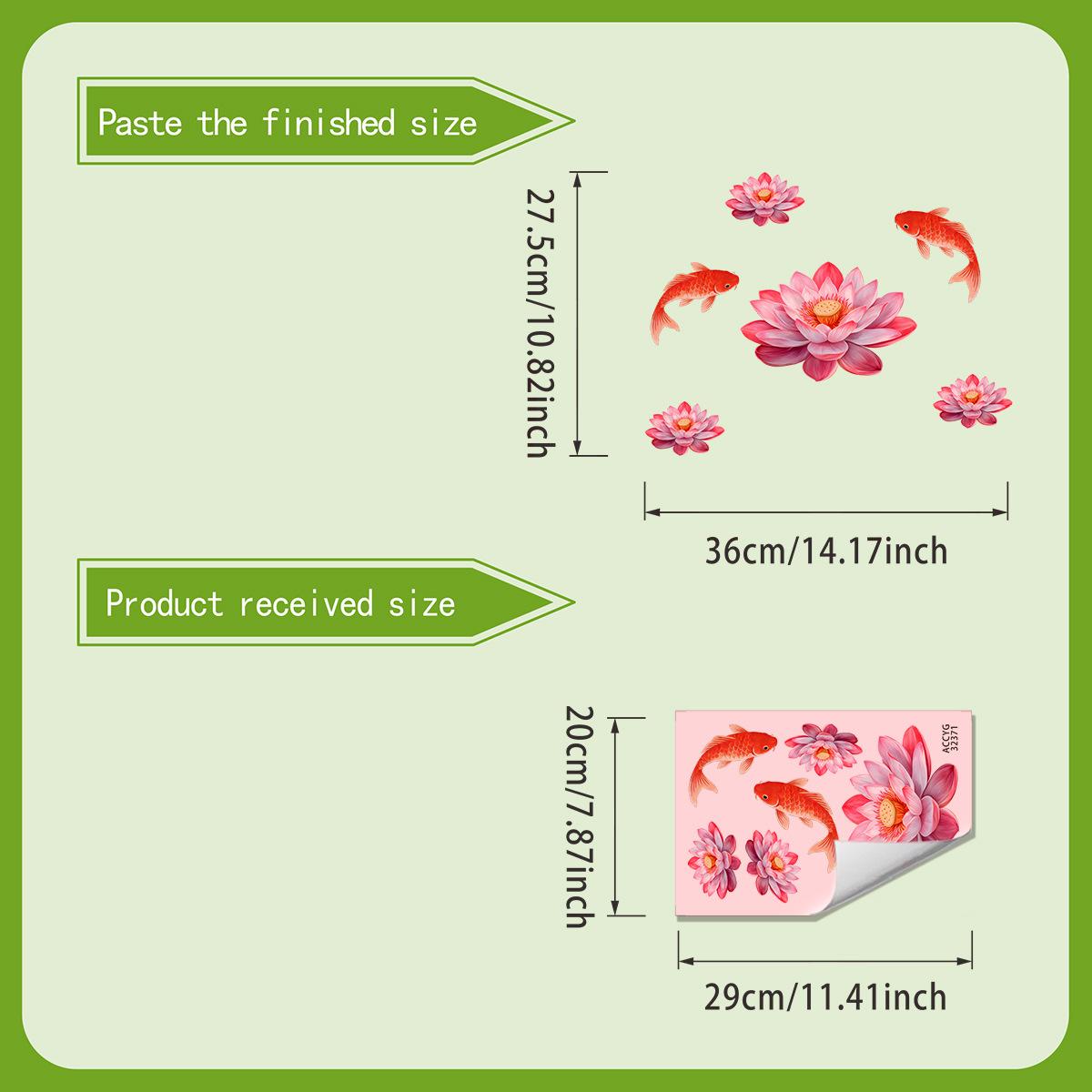 

Luminous Gold Carp Lotus Flower Wall Decoration for Bathroom and Toilet, with Glowing Stickers.