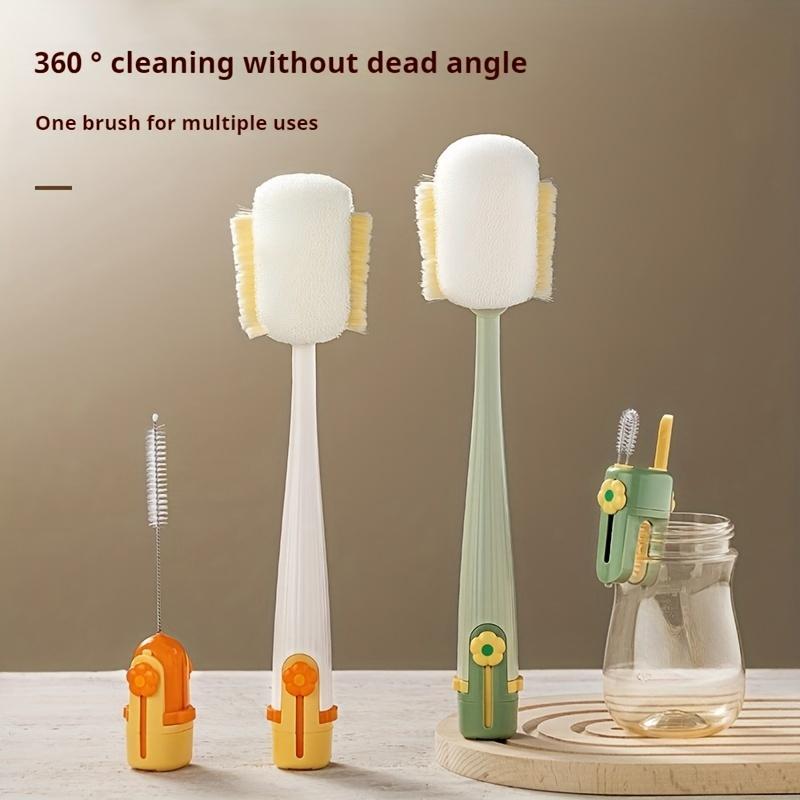 5in1 Multifunctional Cleaning Brush Set Effective for Water Bottles, Glass Cups No Electricity Required Living Room Kitchen Compatible