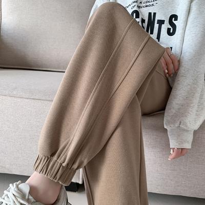 Calças Esportivas de Veludo Plus Size Femininas Outono e Inverno Largas e Finas Pequenas Casuais Leggings Harem