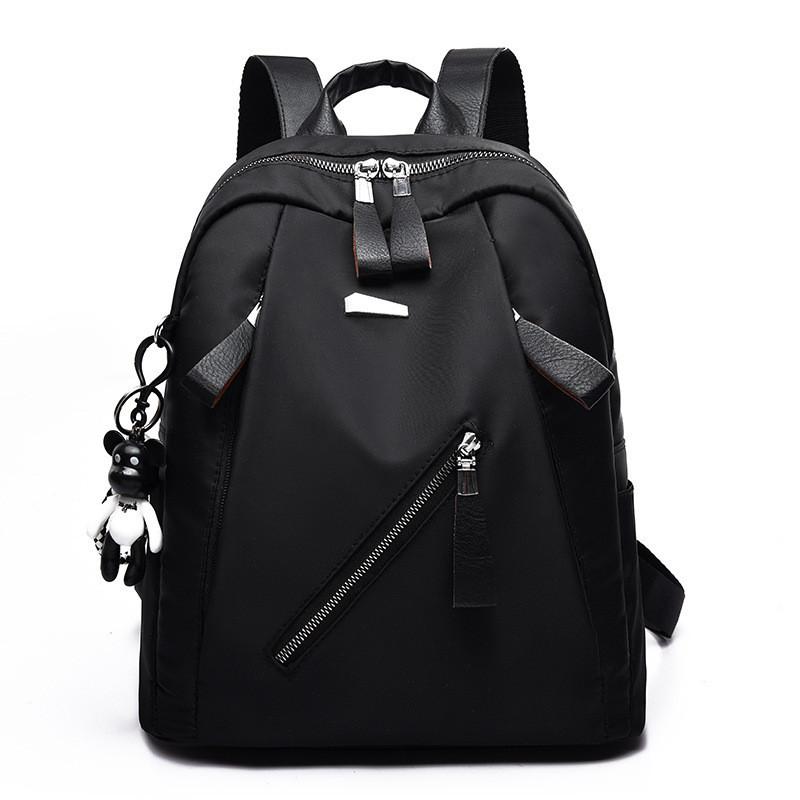 Nylon Backpack For Teens With Color Block Design And Travel Use