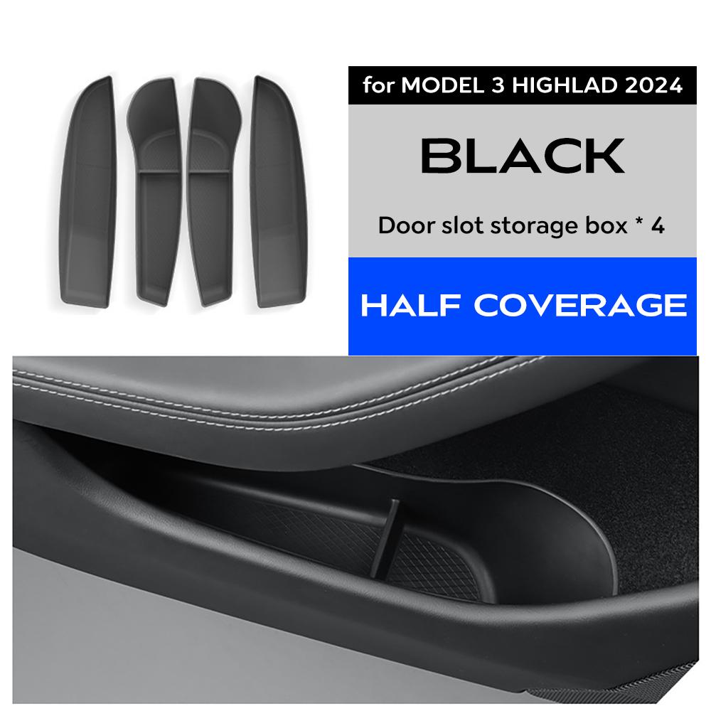 

For Tesla New Model 3+ Highland 2024 Rear Full Storage Box Door Handle Armrest Tray Organizer Silicone Cover Car Accessories