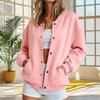 Women's Casual Button-Up Baseball Jacket with Pockets for Everyday Wear