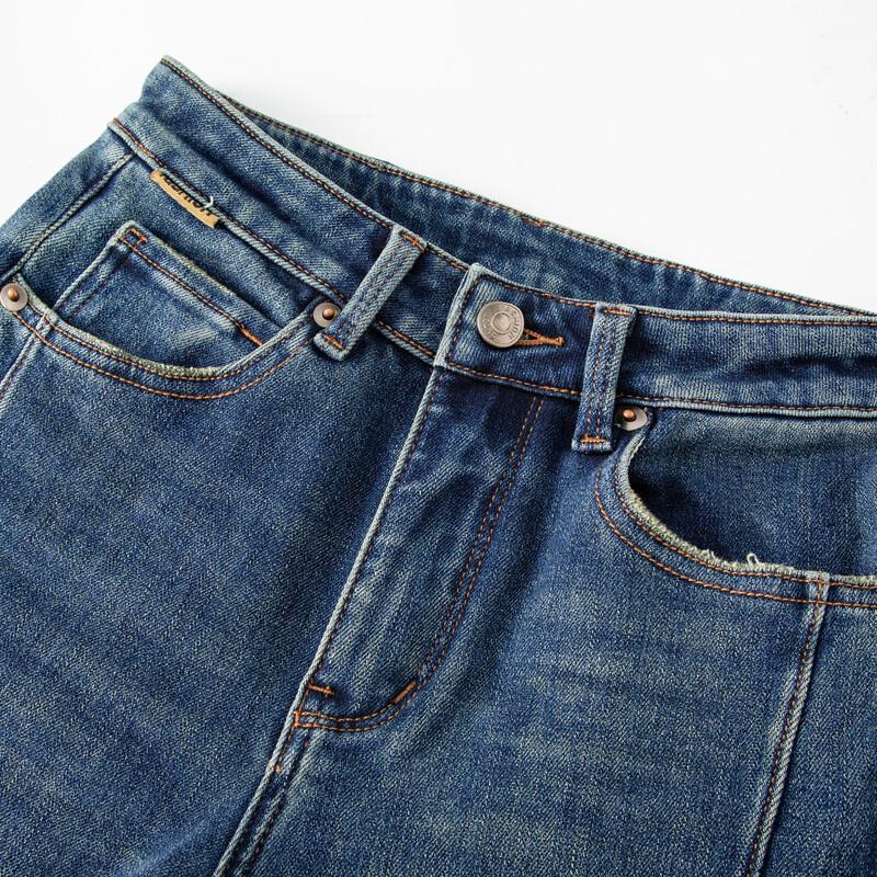 RAIN.CUN Women's Fleece-Lined High-Waist Slim Flare Jeans