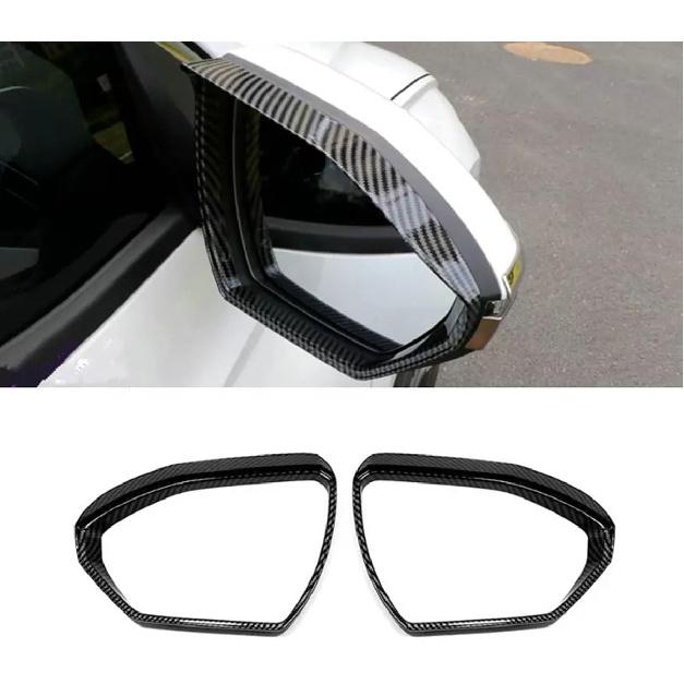 for Hyundai Santa Cruz Car Mirror Rain Eyebrow Cover Carbon Fiber Style Trim Frame Accessories Decor 2022 2023 2024 2025 2pcs