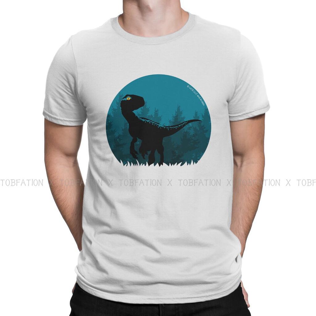 Blue Raptor  Mans TShirt Jurassic Park Dinosaurs Film Crewneck Short Sleeve 100 Cotton T Shirt Humor High Quality Gift Idea