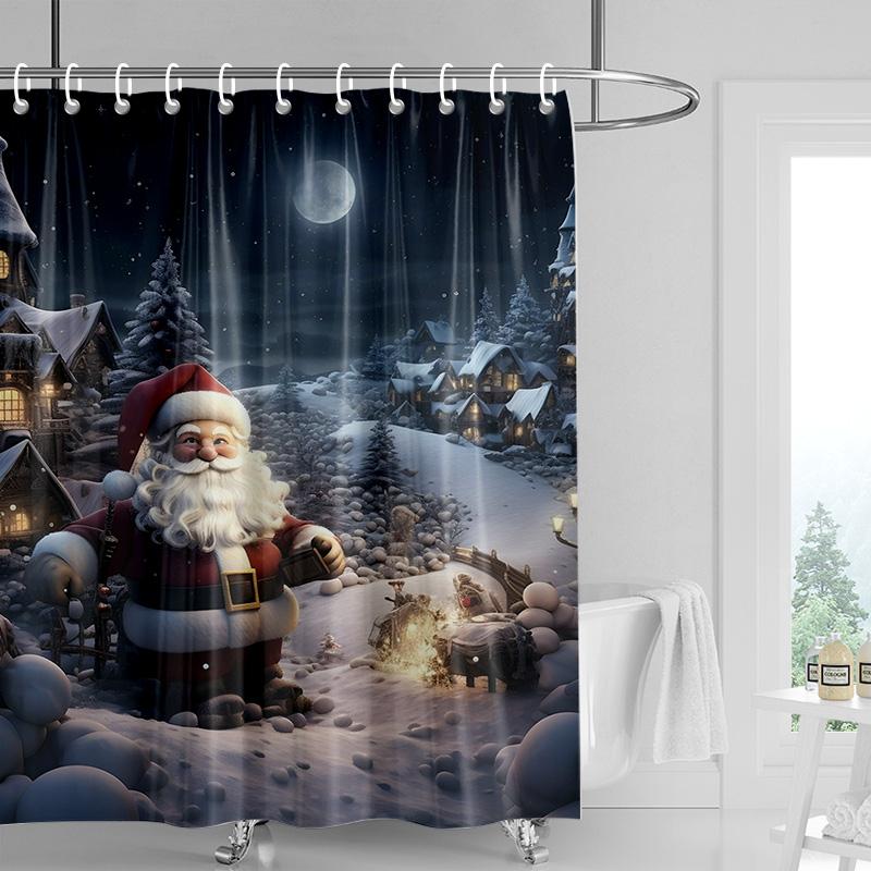 Dekoracja domu zasłony prysznicowe do łazienki wodoodporna tkanina zasłonowa Nowoczesny styl skandynawski Salon Wesołych Świąt zima