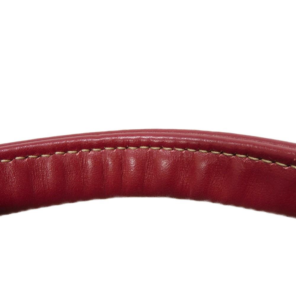 Used 9539 Web Stripe Tote 131230 7924 Logo Embossed Leather Patch Double G Red GG Canvas Beige Unisex from Japan