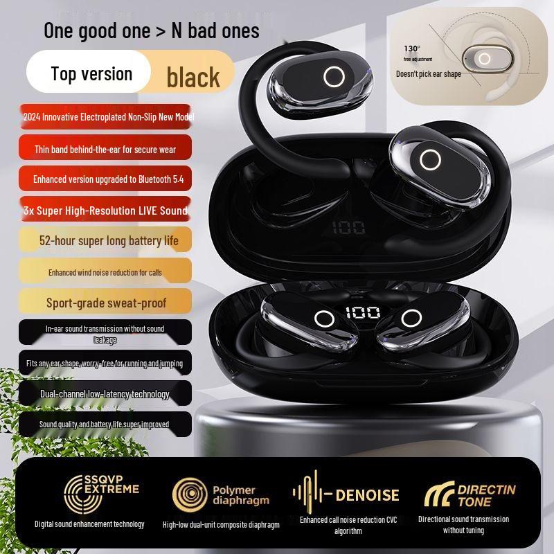 2025 High-Fidelity Open-Ear Bluetooth Headphones with Noise-Canceling, Over-Ear, In-Ear Design, and Ultra-Long Battery Life