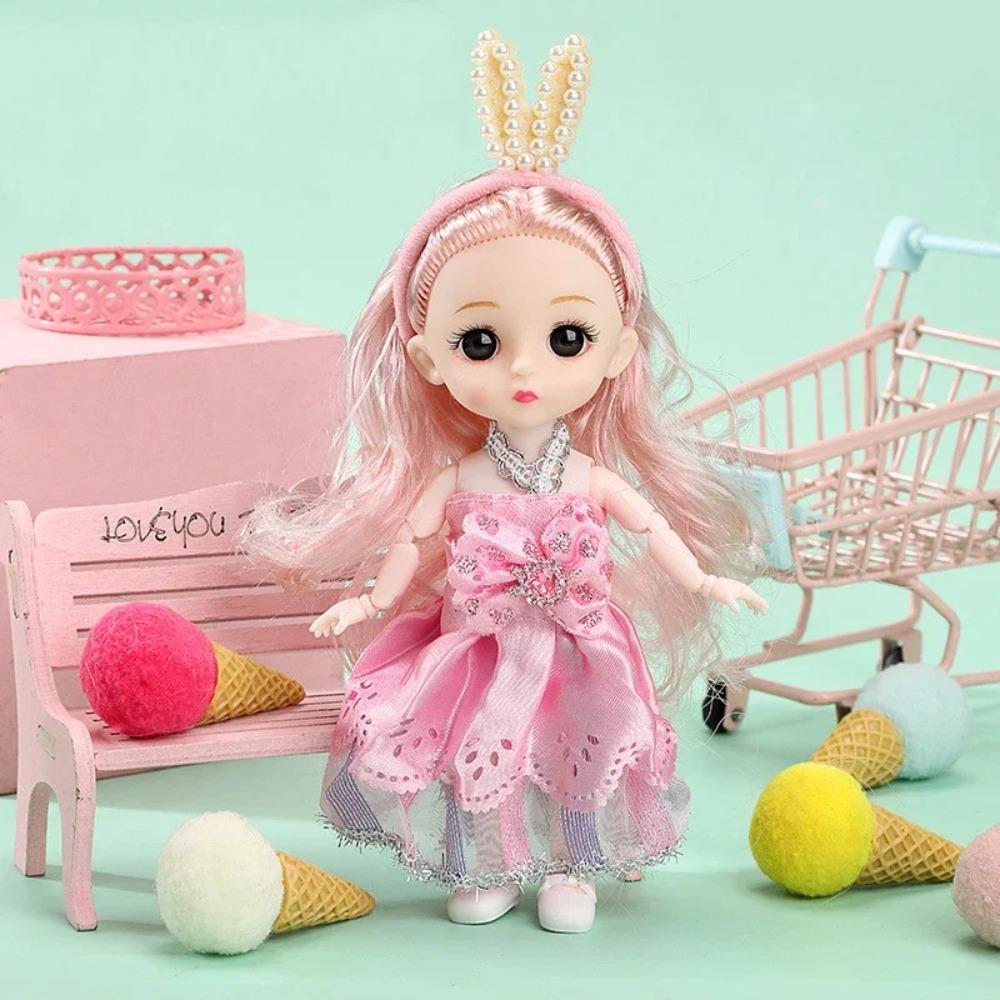16cm BJD Puppe Mode Prinzessinnenpuppe Figur 1/12 Maßstab DIY Beweglich 13 Gelenke mit Kleidung und Schuhen Glückliches Mädchen Geschenk Kinderspielzeug