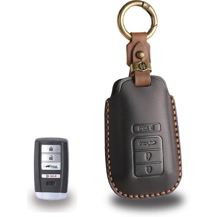 for Acura Leather Key Fob Cover with Keychain Compatible with MDX CDX RDX RLX TLX TLX-L ILX NSX чёрный