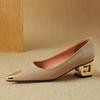 New Style Retro Low-cut Thick-heeled Women's High-heeled Shoes