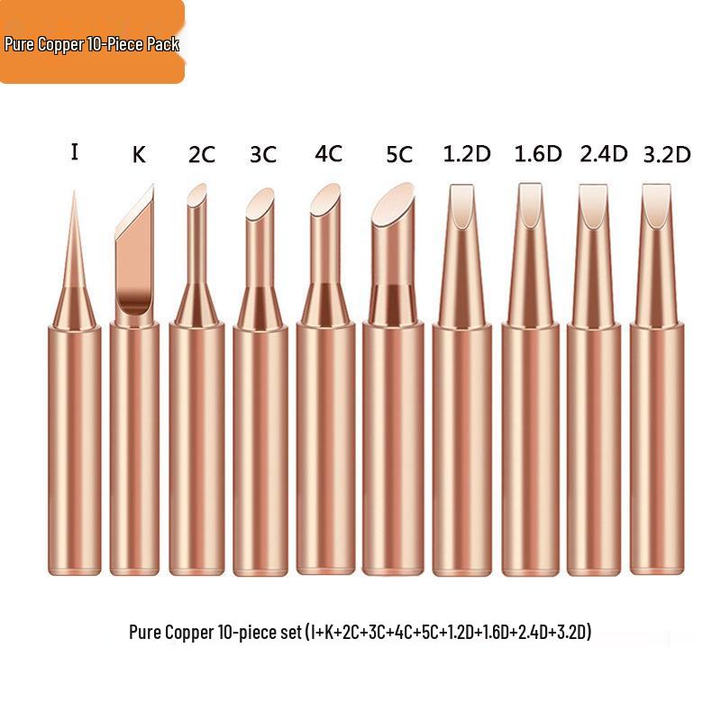 Non-Magnetic 936 Pure Copper 5-Piece Soldering Iron Tip Set for Cross-Border Electric Soldering