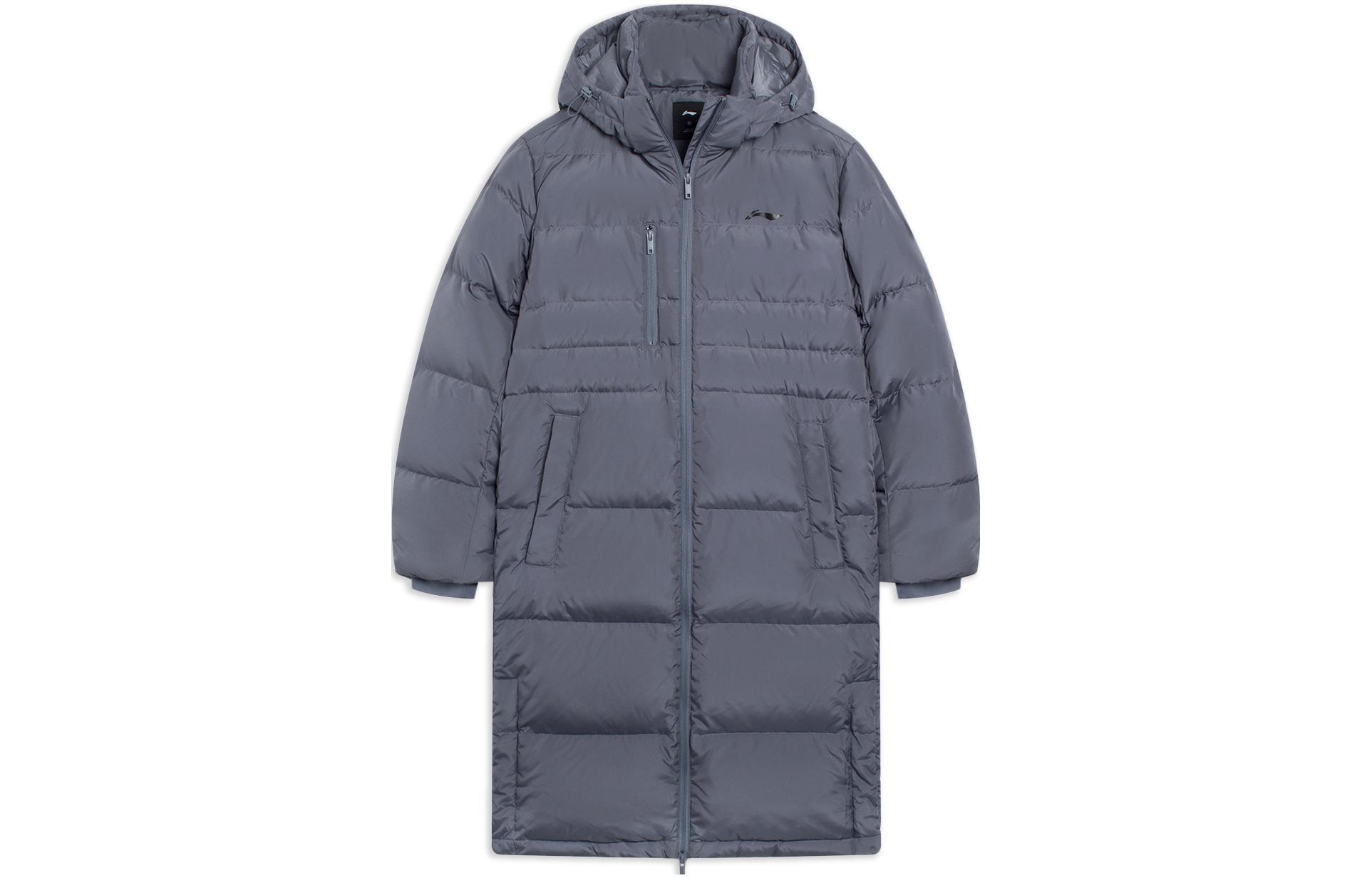 Li Ning Fitness Series Down Jacket Men s Dark Plain Gray AYMT347-2 L