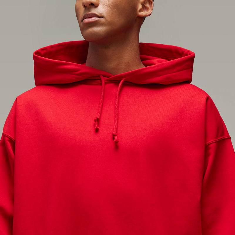 Y-3 SS25 Letter Print Drawstring Ribbed Edge Hooded Sweatshirt Unisex sweatshirt Red JM3230