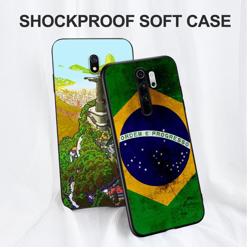 Black Tpu Case For Xiaomi mi 10 10T NOTE 10 9 A3 lite 9T PRO Cover brazil flag Rio de Janeiro