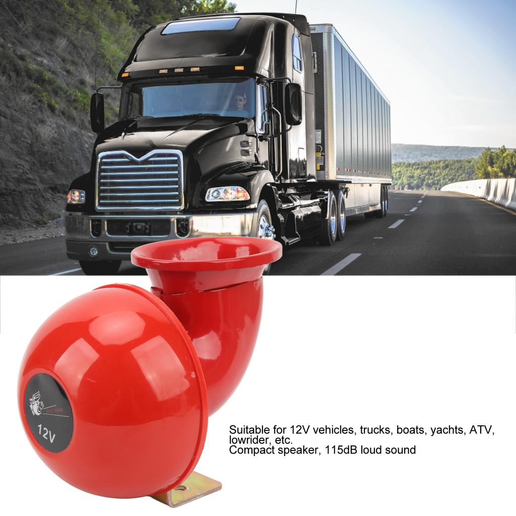 Yctze 12V 115dB Retro Electric   Horn Red   Car Speaker for ATV RV Boat Truck Electric Horn ATV Horn 12 Volt   Horn