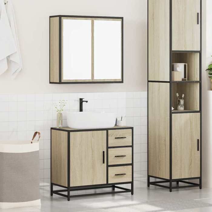 VidaXL Set of Bathroom Furniture 2 Pcs Sonoma Oak 3300896