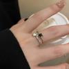 Fashion Star Zircon Crystal Rings for Women Girls Double Layer Ring Aesthetic Jewelry Accessories New Trend