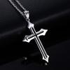 Męski naszyjnik ze stali nierdzewnej z krzyżykiem w stylu koreańskim - Modny wisiorek dla par i studentów