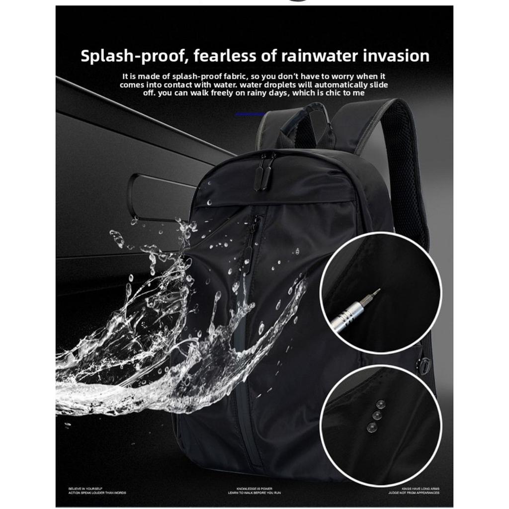 Moteabel herre-ryggsekk i ensfarget - Lett og slitesterk, egnet for sport, reise og pendling, med et laptoprom