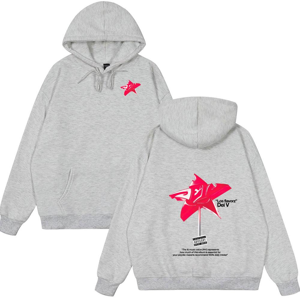 Rapper Dei V Los Flavorz Album Tour 2025 Merch Hoodie Herren Hohe Qualität Mode Hip Hop Langarm Sweatshirt Hip Hop Streetwear