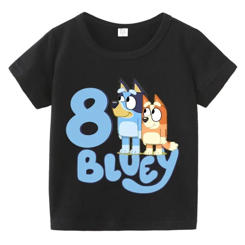 1-9 Years Birthday Girls Boys Cartoon Print T-shirt Cartoon Dog Cute Kids Clothes Summer Children T-Shirts