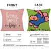 Happy Little Animals Illustrations Cushion Cover Household Decoration Linen Sofa Cushion Cover: Skin-Friendly & Breathable With