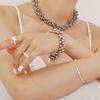 LAYERMOOD [PEARL&DRAPE] Flower silver chain BR
