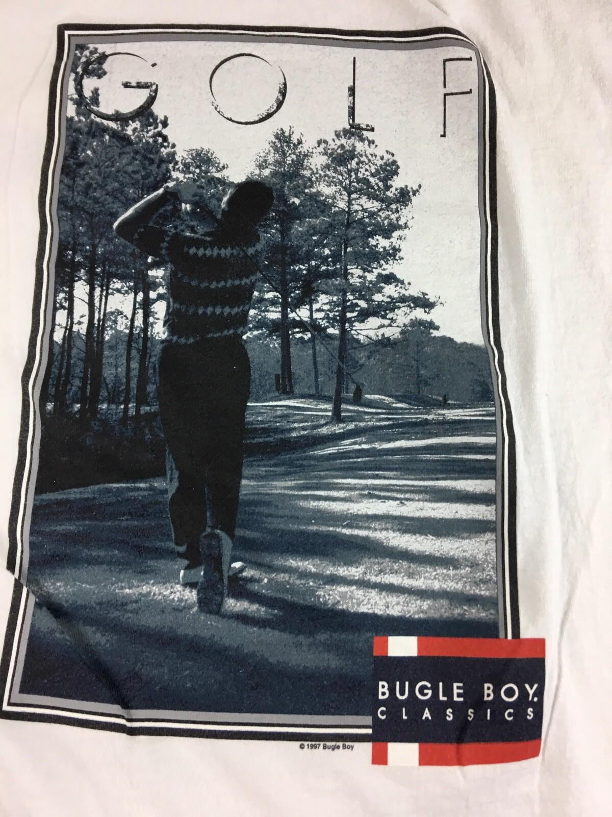VINTAGE BUGLE BOY CLASSICS Golf Large WHITE SHIRT TAGS 1997 S