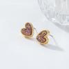 Fashionable Heart Design Alloy Earrings Essential Ear Studs For Modern Women Ideal For Work Or Social Gatherings