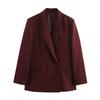 Kaslead New Women clothes Western Style Double Placket Loose Casual Blazer Outerwear 2010719