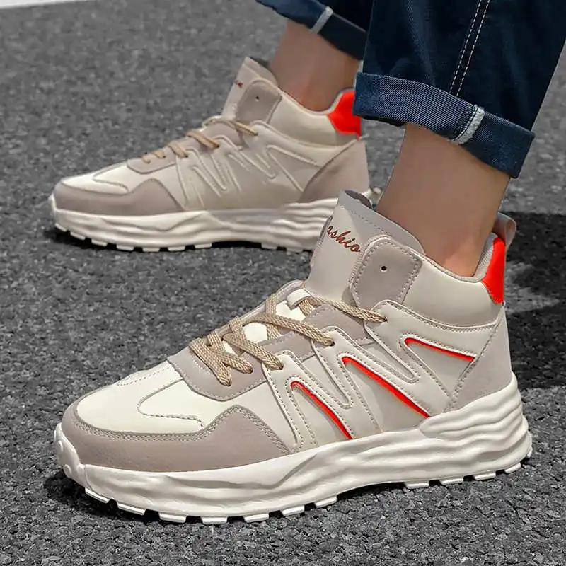 Fashion High Top Fall Shoes Walking Loafers Snearkers For Man Outdoor Sneakers Man Sport Cuddly Tenis New Arrival Sapatilla