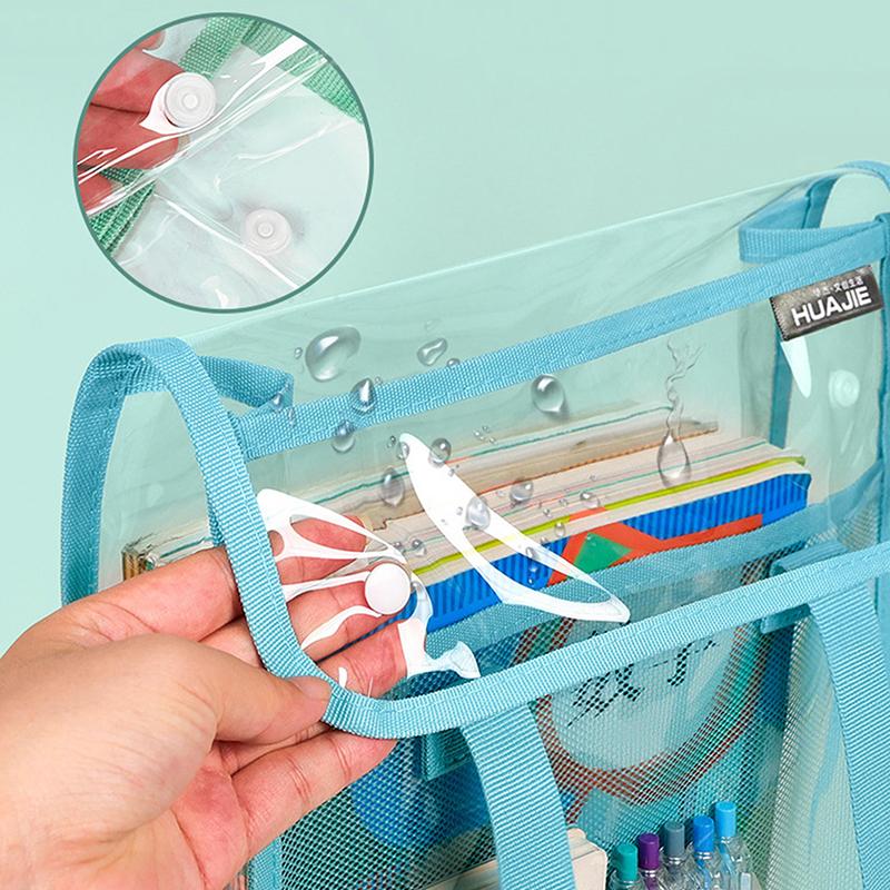 Large Capacity File Documents Organizer Portable School Stationery Pouch Bag Transparent Waterproof Storage Bag Office File Bag