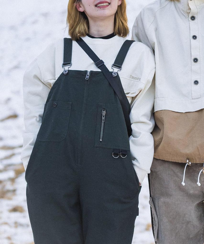 S'more Half Zip Big Overalls (L, Khaki) by smoAovea