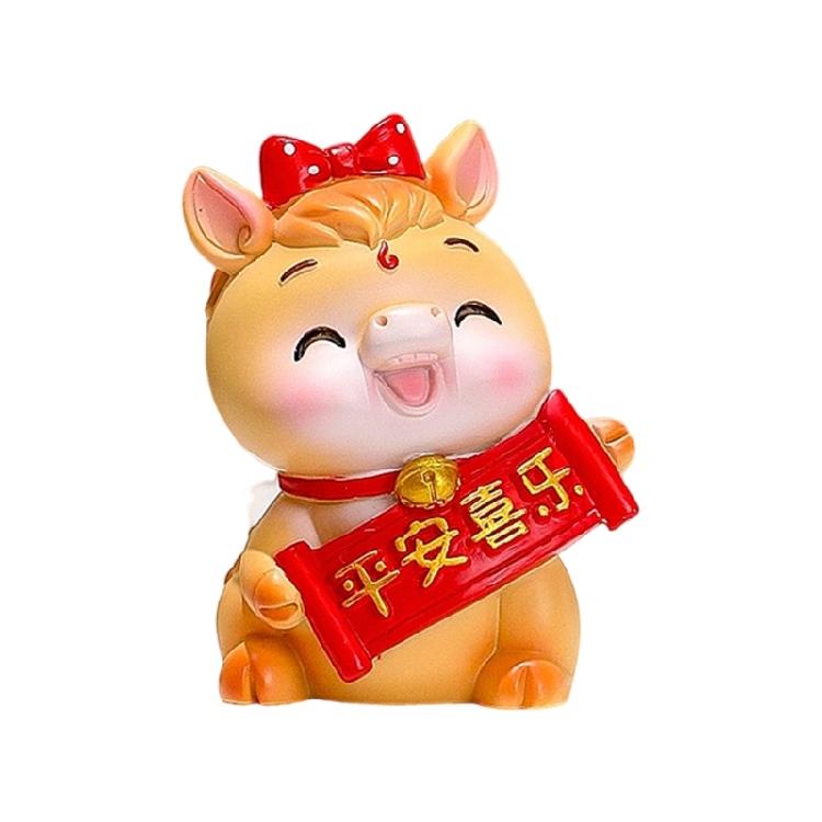 Chinesisches Neujahr Pferdefiguren 2026 Harz Chinesische Tierkreiszeichen Pferdefiguren Schreibtischverzierung für Neujahrs-Heimdekorationen