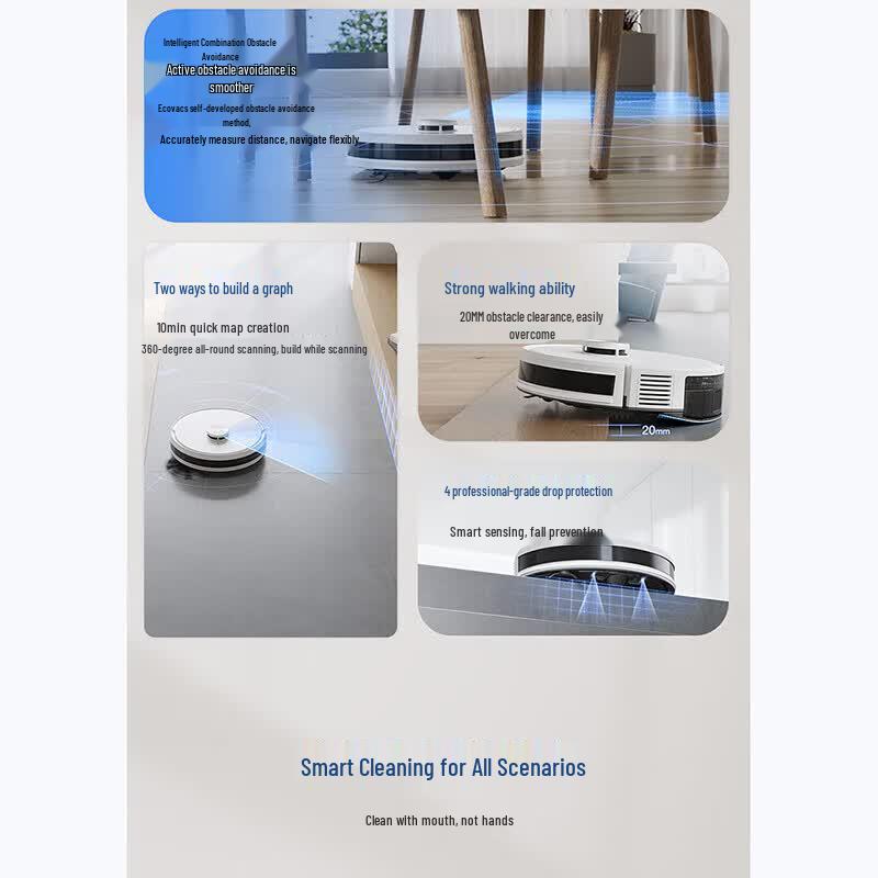 Ecovacs Y1 Robot Vacuum and Mop with 6500Pa Suction CN plug (adapter included)