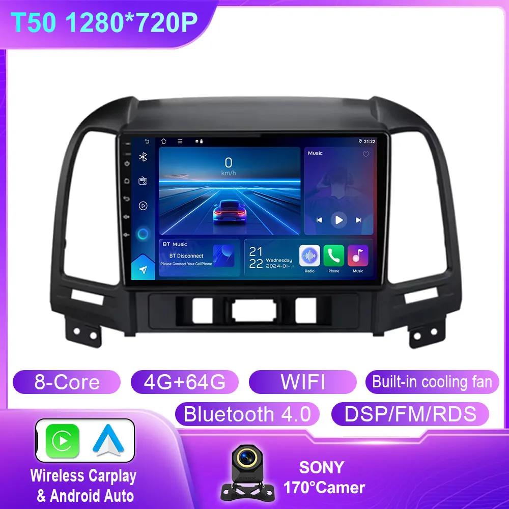 Android 14 Carplay Auto For Hyundai Santa Fe 2 2006 2007 2008 2009 2010 2011 2012 Car Radio Multimedia Player Stereo 4G WIFI BT
