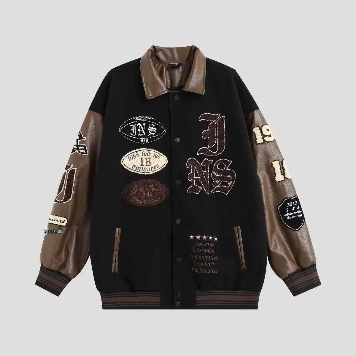 

Unisex Cartoon Embroidered Baseball Jacket - Trendy Hip-Hop Style for Spring and Autumn XL