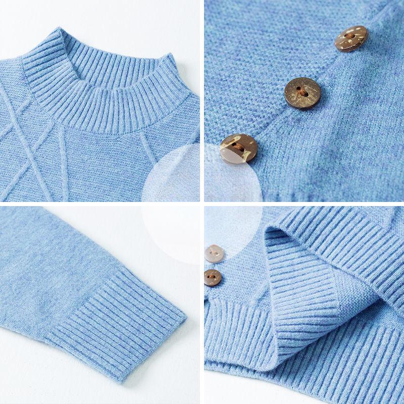 Women's Pullovers Sweater Fall/winter High-quality Soft Sweater with Half High Neck and Thick Sweater Top