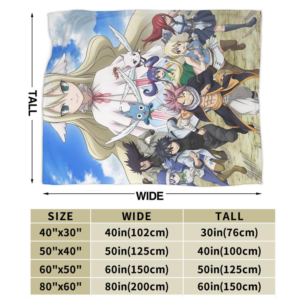 Fairy Tail Flannel Blanket Super Warm Throw Blanket for Living Room Decorative Fluffy Bedspread Sofa Bed Cover