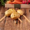 4Pcs 3-Prong Metal Potato Forks with Beech Wood Handle Reusable Cooking Corn Skewers Kitchen Utensil