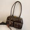 Damen Vintage Bowling Tasche Mehrere Taschen Große Kapazität Schultertasche Mode Neu Achseltasche Lässig Und Vielseitig Handtasche