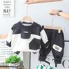 Kid's 2 Piece Printed Suit Short Sleeve Button Up Top Wide Leg Pants Suit Set Pajamas Home Casual Suit
