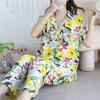 Cotton and silk pajamas women's spring and summer short-sleeved large-size suit spring and autumn thin cartoon printed loungewear