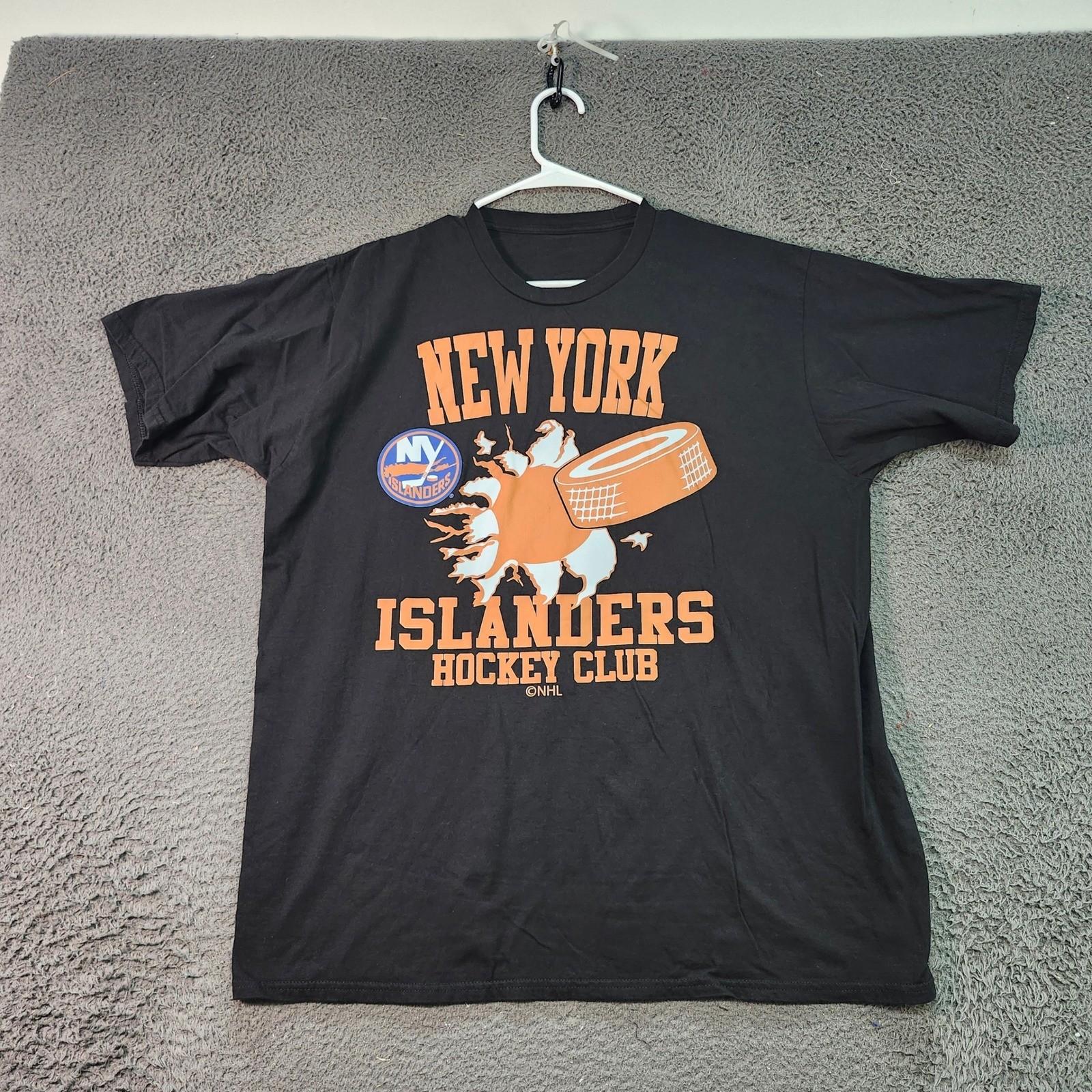 New York Islanders Hockey Club Black T Shirt Mens Large NHL Official Graphic Tee Unisex T-Shirt L