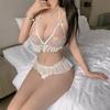 Sex underwear sexy lace three-point bra underwear women's transparent temptation pajama set