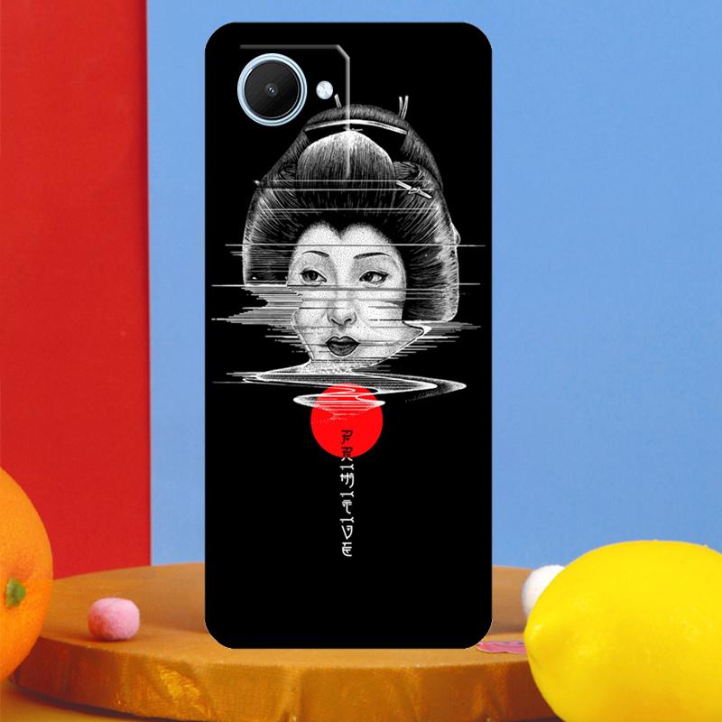 Japanese Geisha For Realme GT7 Pro GT6 10 11 12 13 14 15 Pro Plus C55 C67 C63 C61 C53 C35 C65 C75 C71 Case