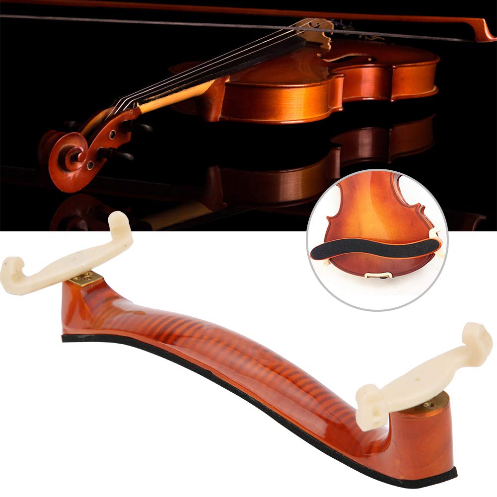 Ongwan Violin Shoulder Rest, 44 34 Size, Maple Wood, Solid Wood, Adjustable, with Cotton Pad, Ideal for Beginners and Professional Violinists