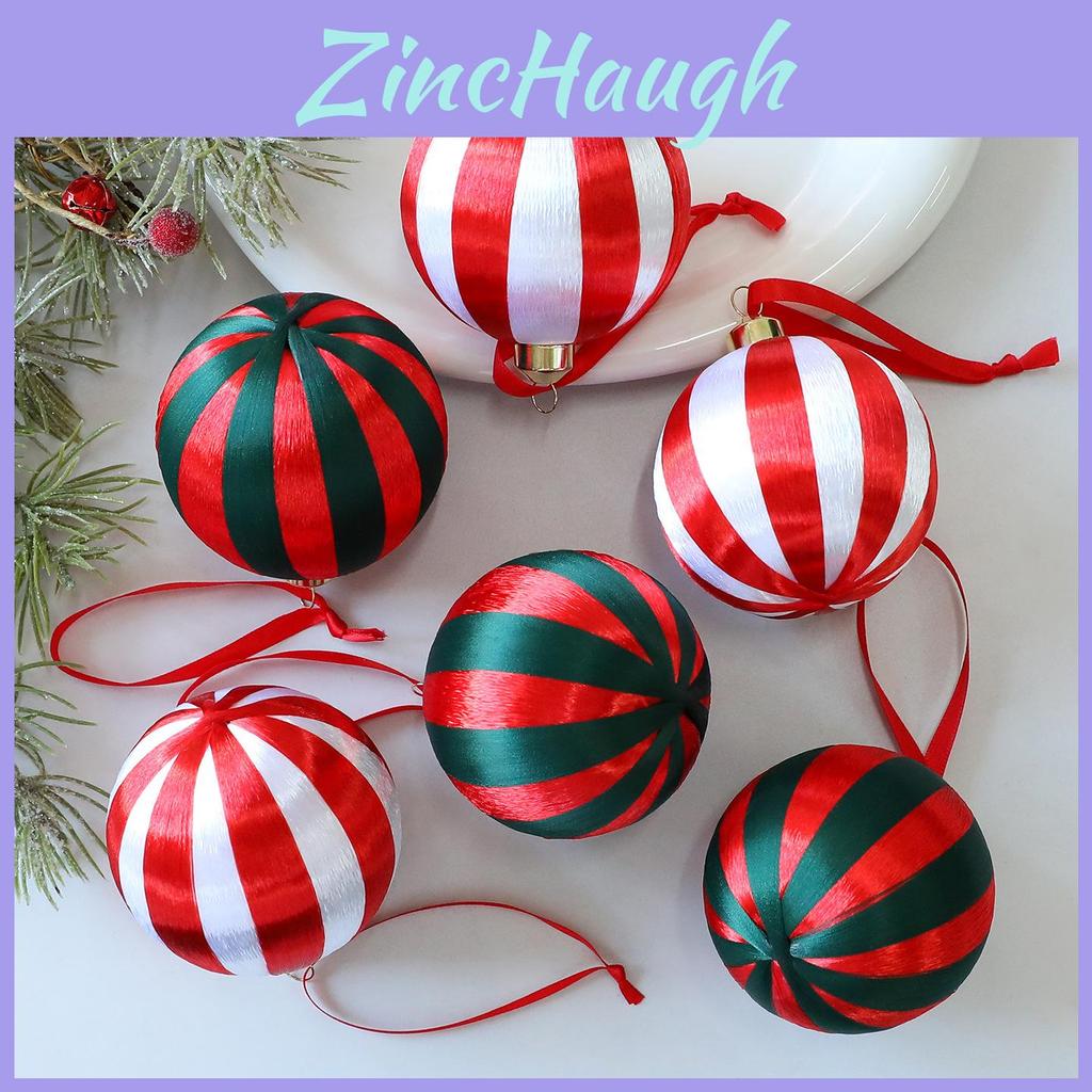 Christmas Tree Ornaments Set With Red And Green Woven Balls For Holiday Decor