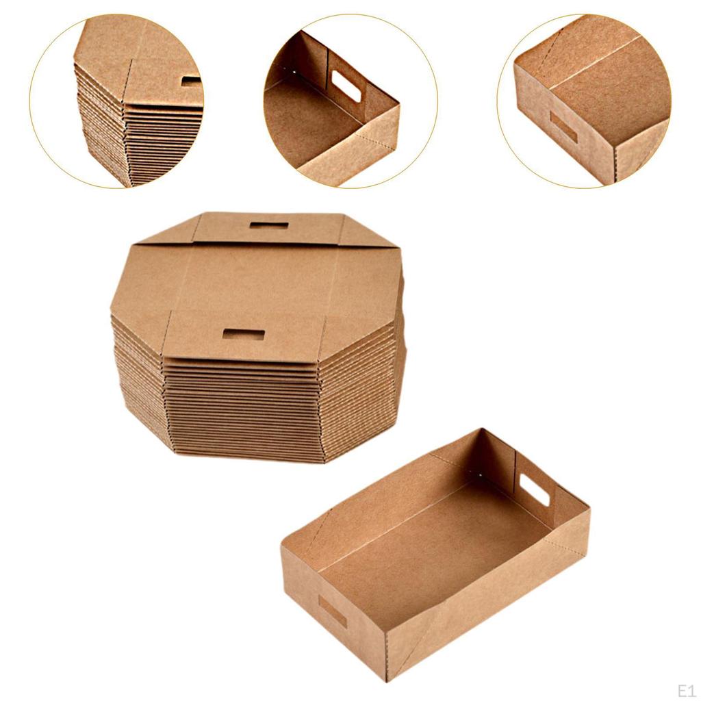 100Pcs Disposable Serving Tray Take Out Food Boats Heavy Duty Holder Paper for